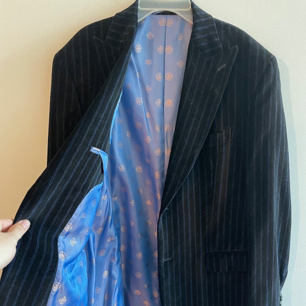 Sean John Blazer Men’s 42 L Navy Pinstripes